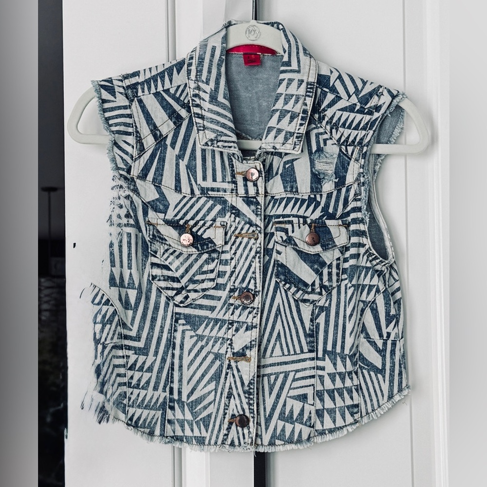 Tinseltown Denim Couture Blue Denim Vest (Small) - Picture 1 of 9